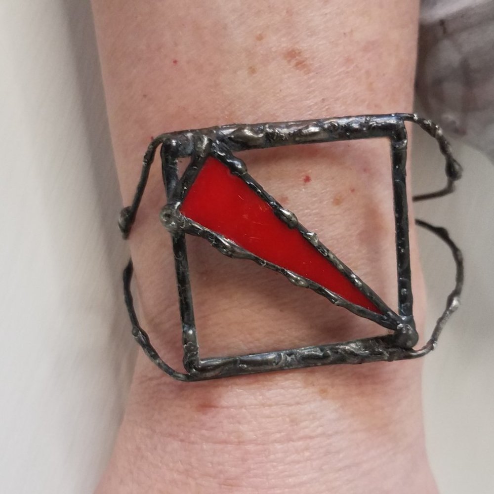 Handcrafted Metal & Glass Bracelet